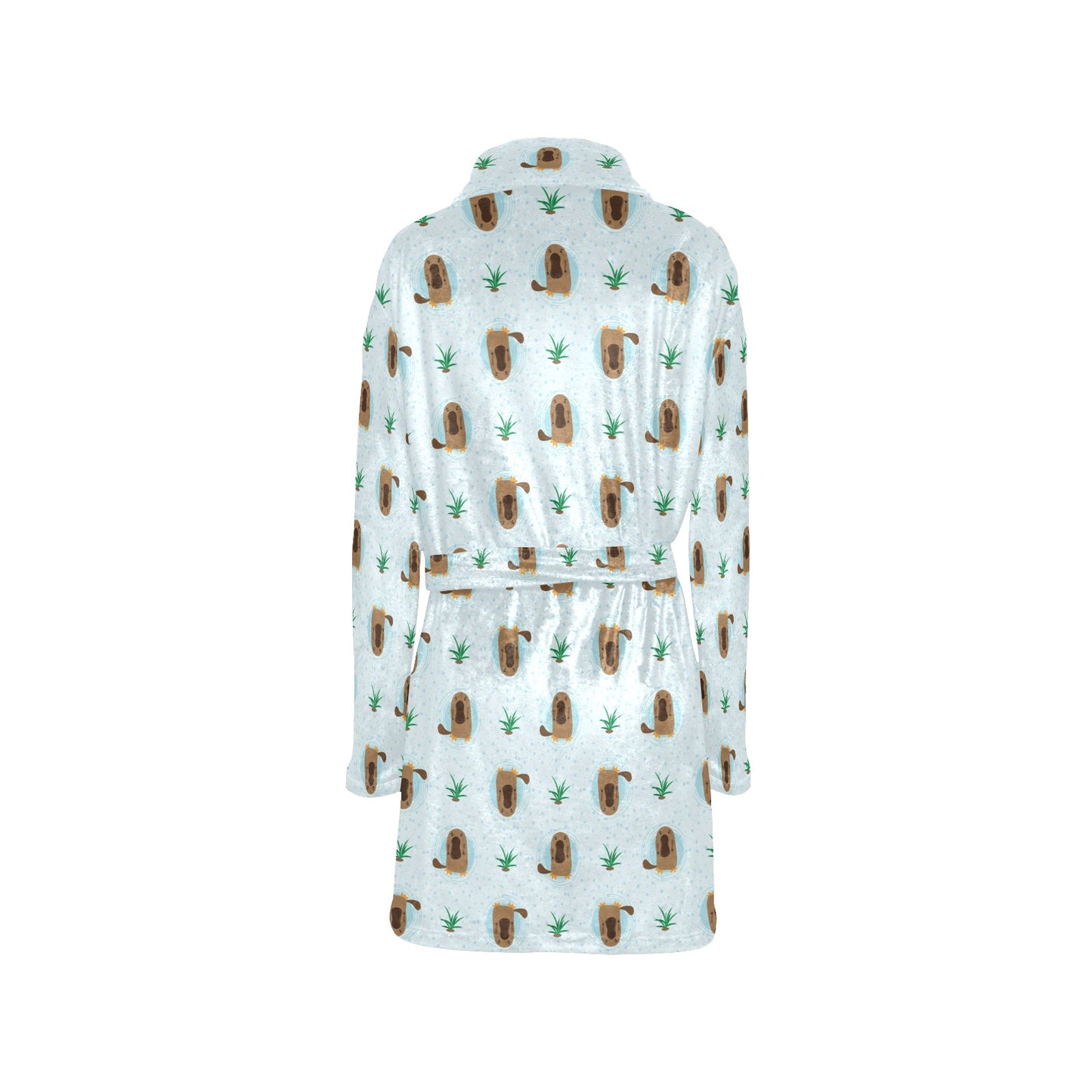 Platypus Pattern Print Design A04 Women's Fleece Robe