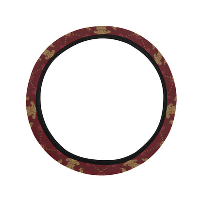 Fleur De Lis Print Design LKS401 Steering Wheel Cover with Elastic Edge