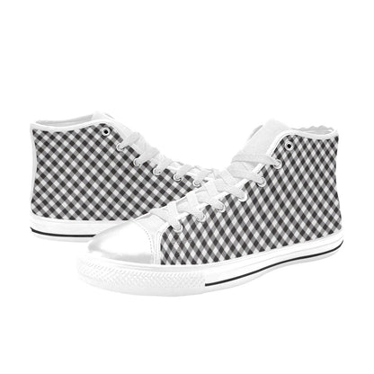 Gingham Print Design LKS402 Men's High Top Canvas Shoes