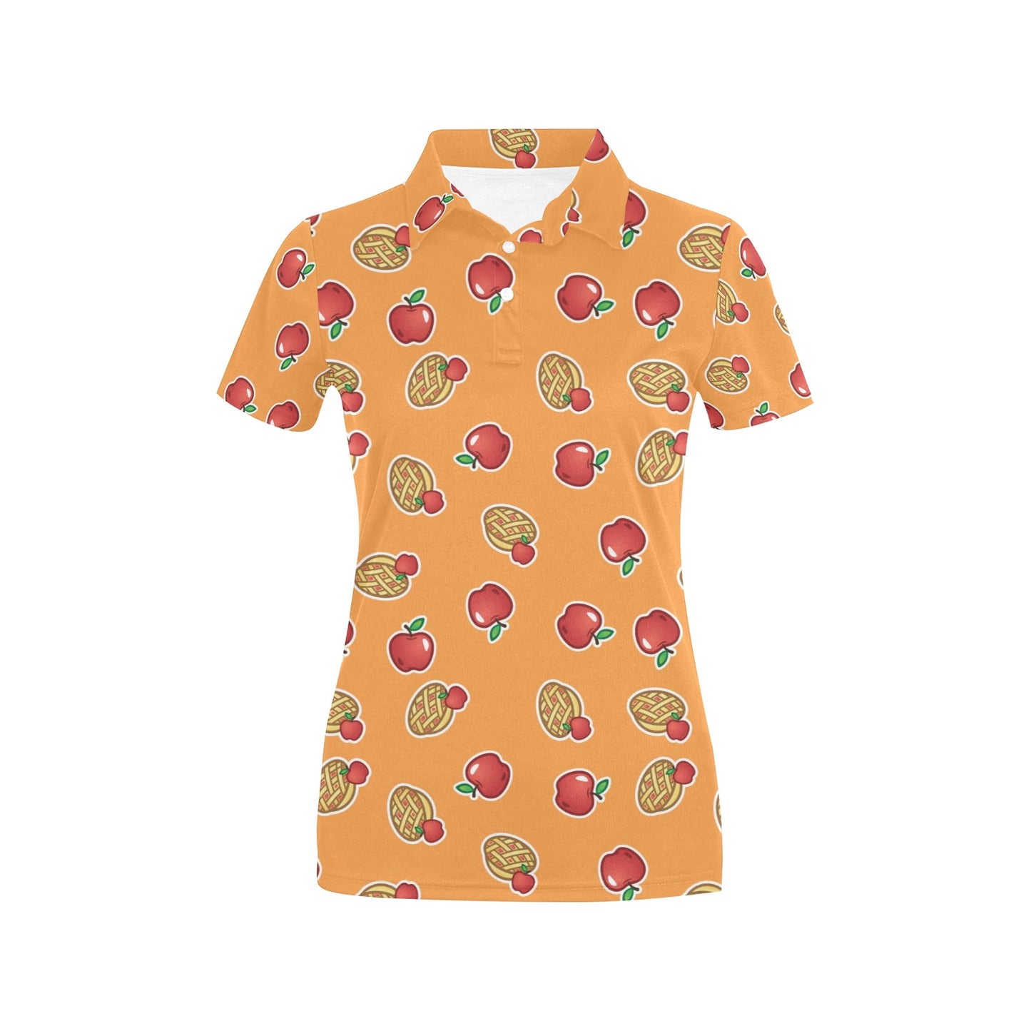 Apple Pie Pattern Print Design 02 Women's Polo Shirt