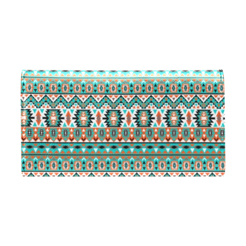 Indian Navajo Ethnic Themed Design Print Women's Trifold Wallet