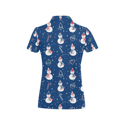 Snowman Print Design LKS306 Women's Polo Shirt