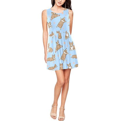 Pembroke Welsh Corgis Pattern Print Design A05 Sleeveless Dress