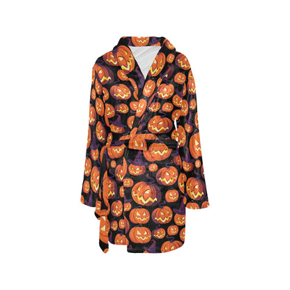 Halloween Pattern Print Design 04 Women's Fleece Robe