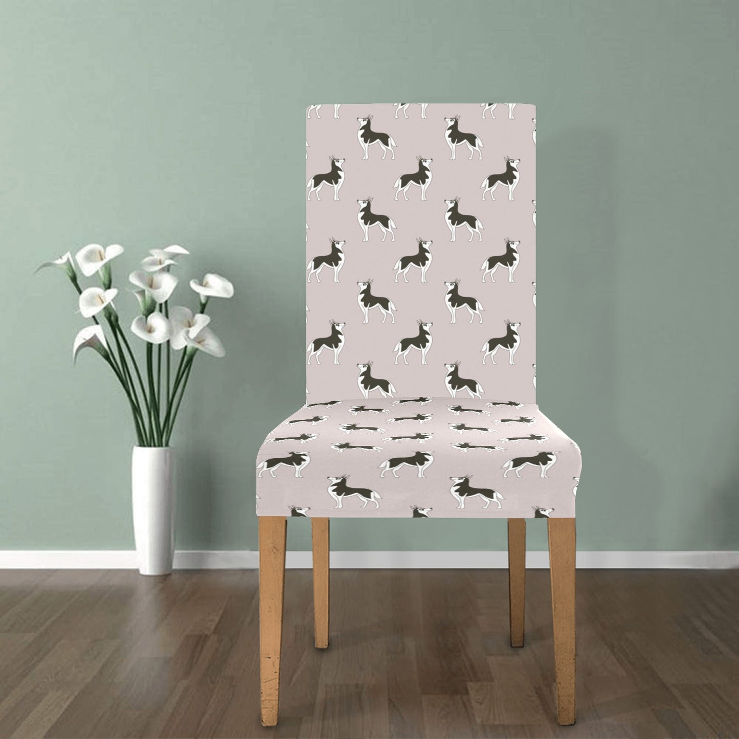 Siberian Huskies Print Design LKS301 Dining Chair Slipcover