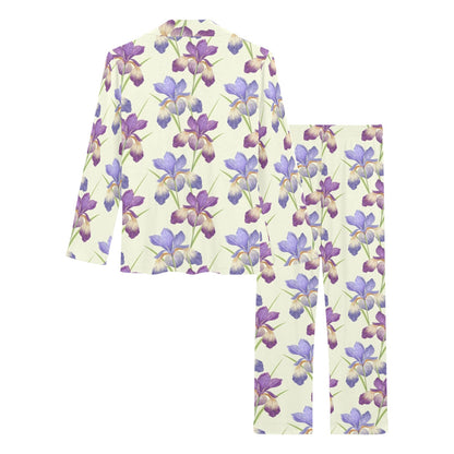 Iris Pattern Print Design IR08 Women's Long Pajama Set