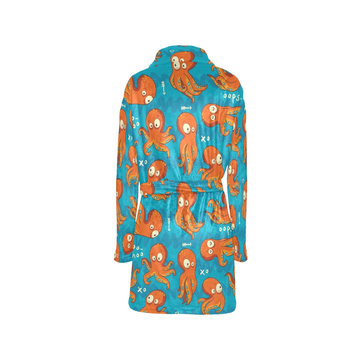 Octopus Pattern Print Design A02 Women's Fleece Robe