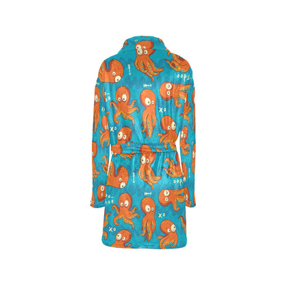 Octopus Pattern Print Design A02 Women's Fleece Robe