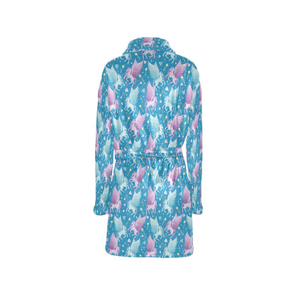 Pegasus Pattern Print Design 04 Women's Fleece Robe