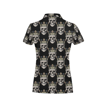 Skull King Print Design LKS3010 Women's Polo Shirt