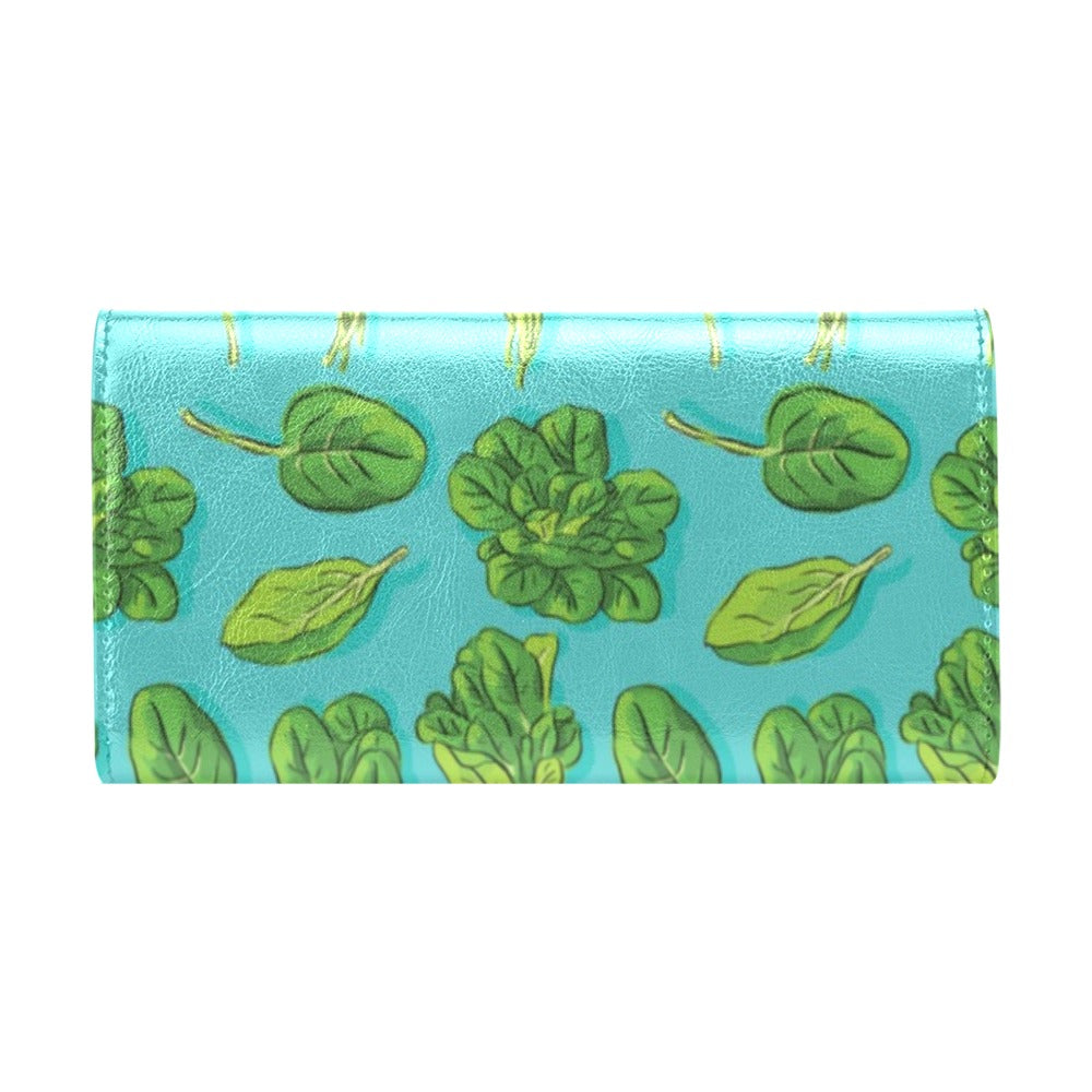 Spinach Print Design LKS301 Women's Trifold Wallet