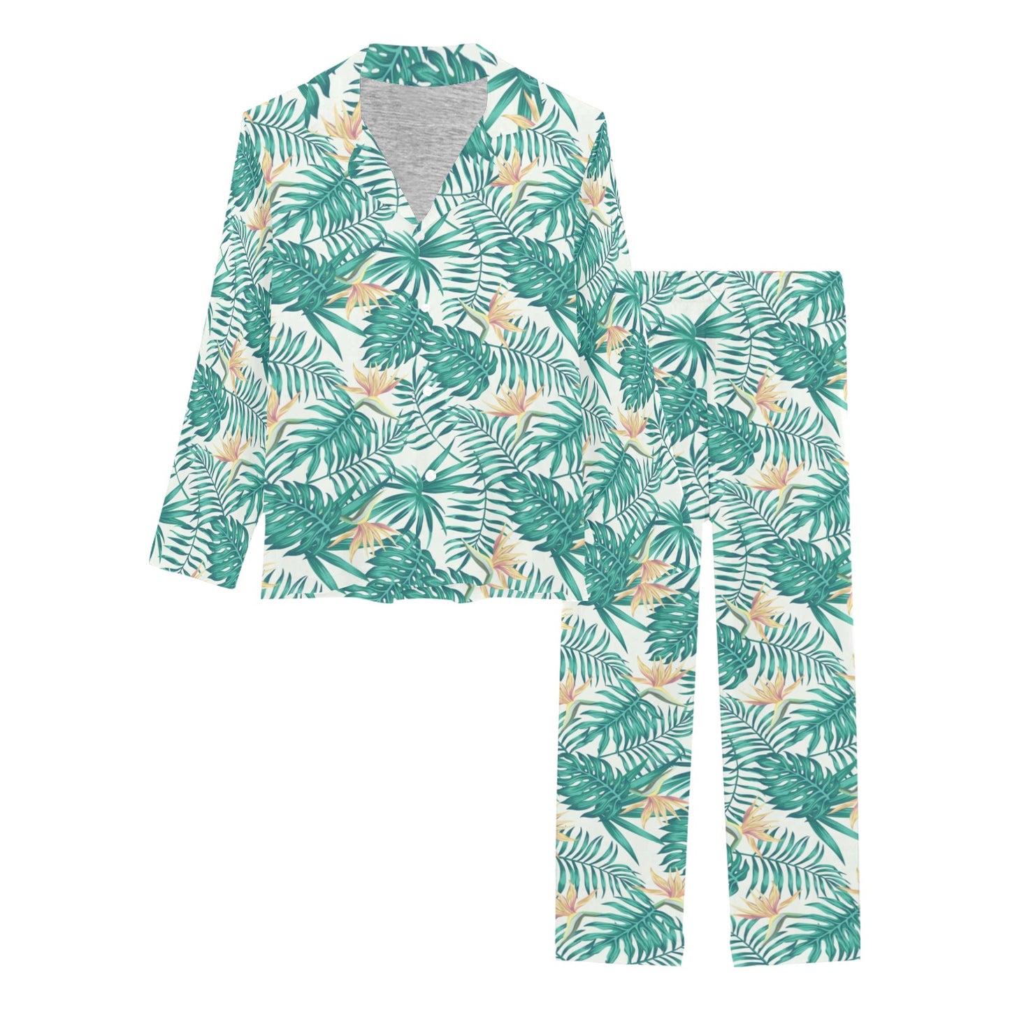 Bird Of Paradise Pattern Print Design 05 Women's Long Pajama Set