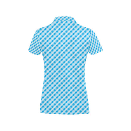 Gingham Print Design LKS401 Women's Polo Shirt