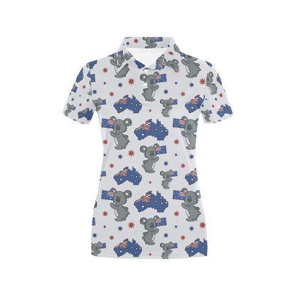 Koala Australia Day Themed Design Women's Polo Shirt