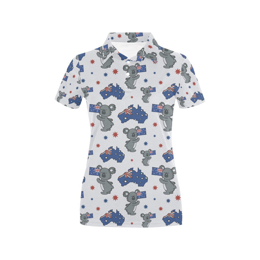 Koala Australia Day Themed Design Women's Polo Shirt