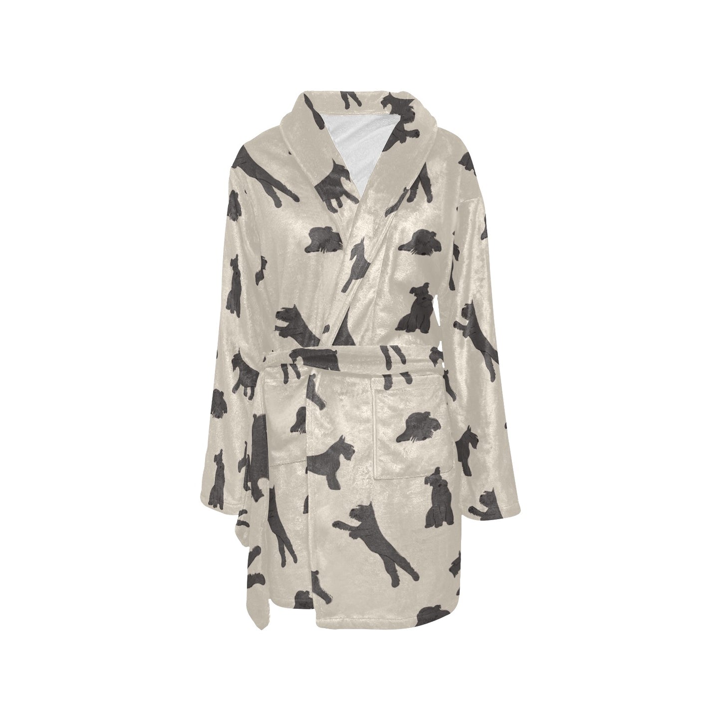 Schnauzers Pattern Print Design A06 Women's Fleece Robe
