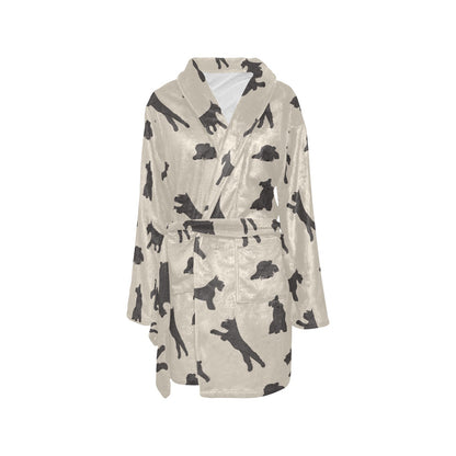 Schnauzers Pattern Print Design A06 Women's Fleece Robe