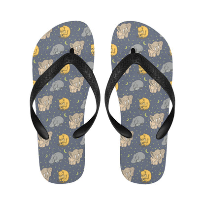 Safari Elephant Lion Print Design LKS303 Flip Flops