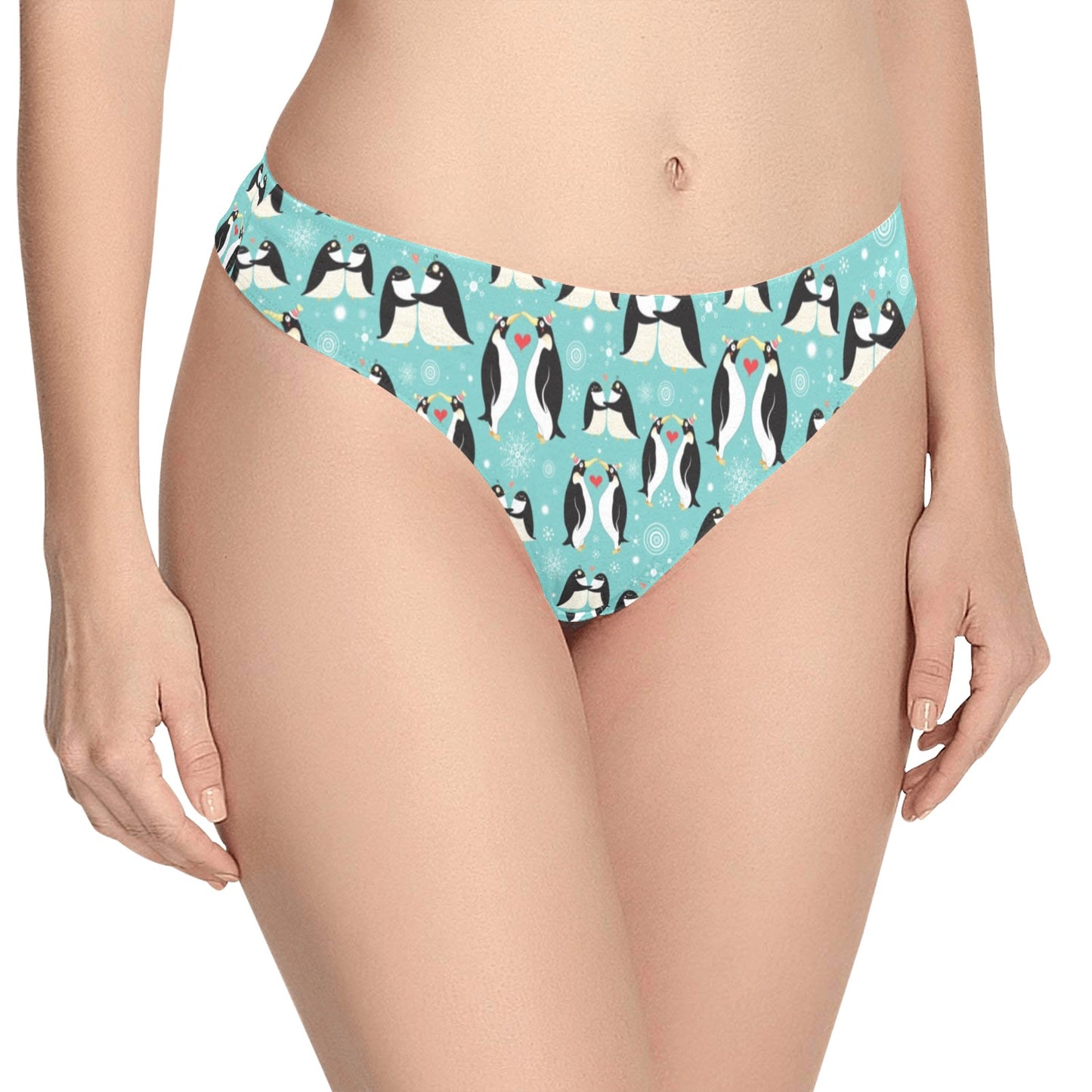 Penguin Love Print Women's Thongs