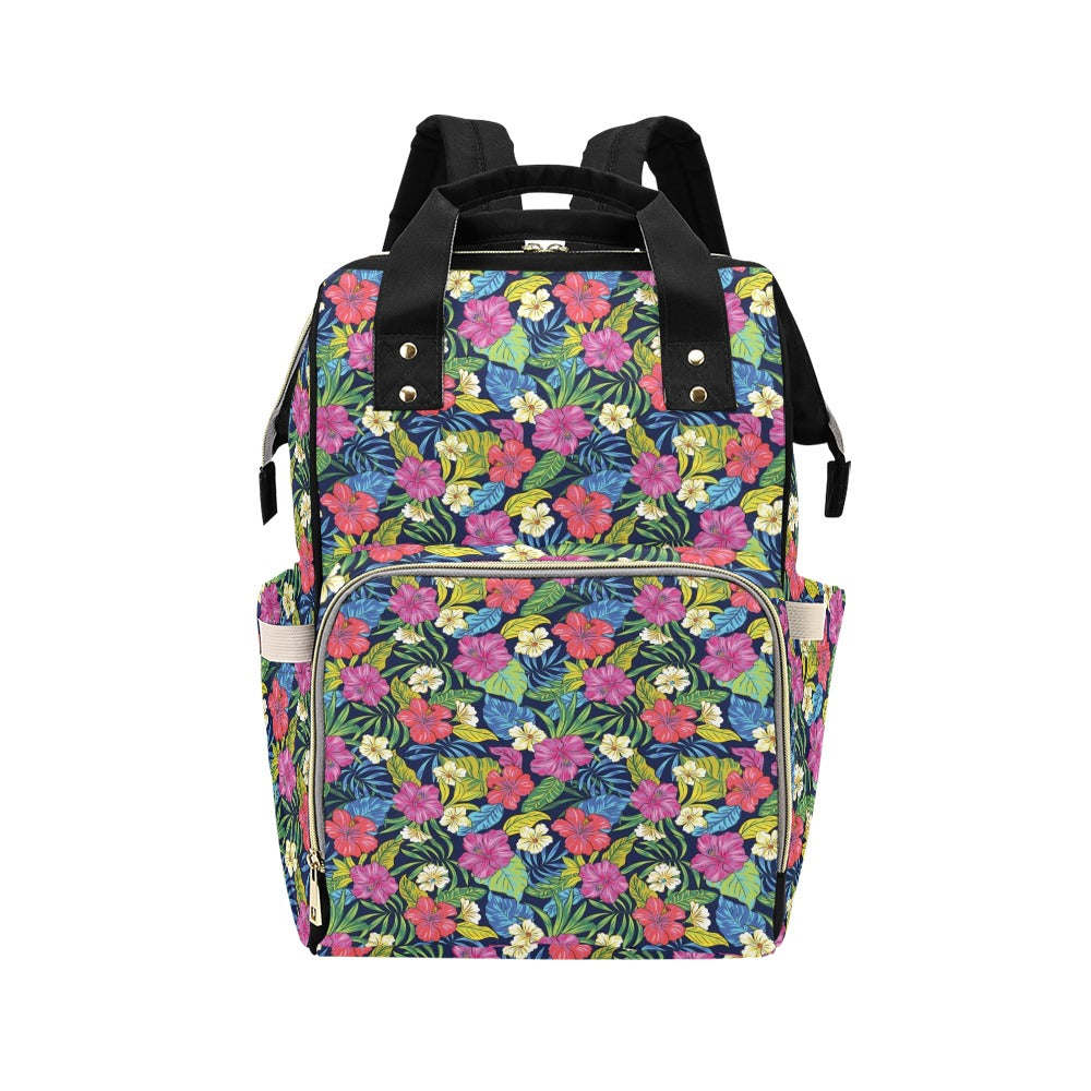 Hibiscus Print Design LKS3010 Diaper Bag Backpack