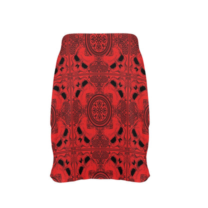 Bandana Red Print Design LKS304 17" Golf & Pickleball Skort with Pockets