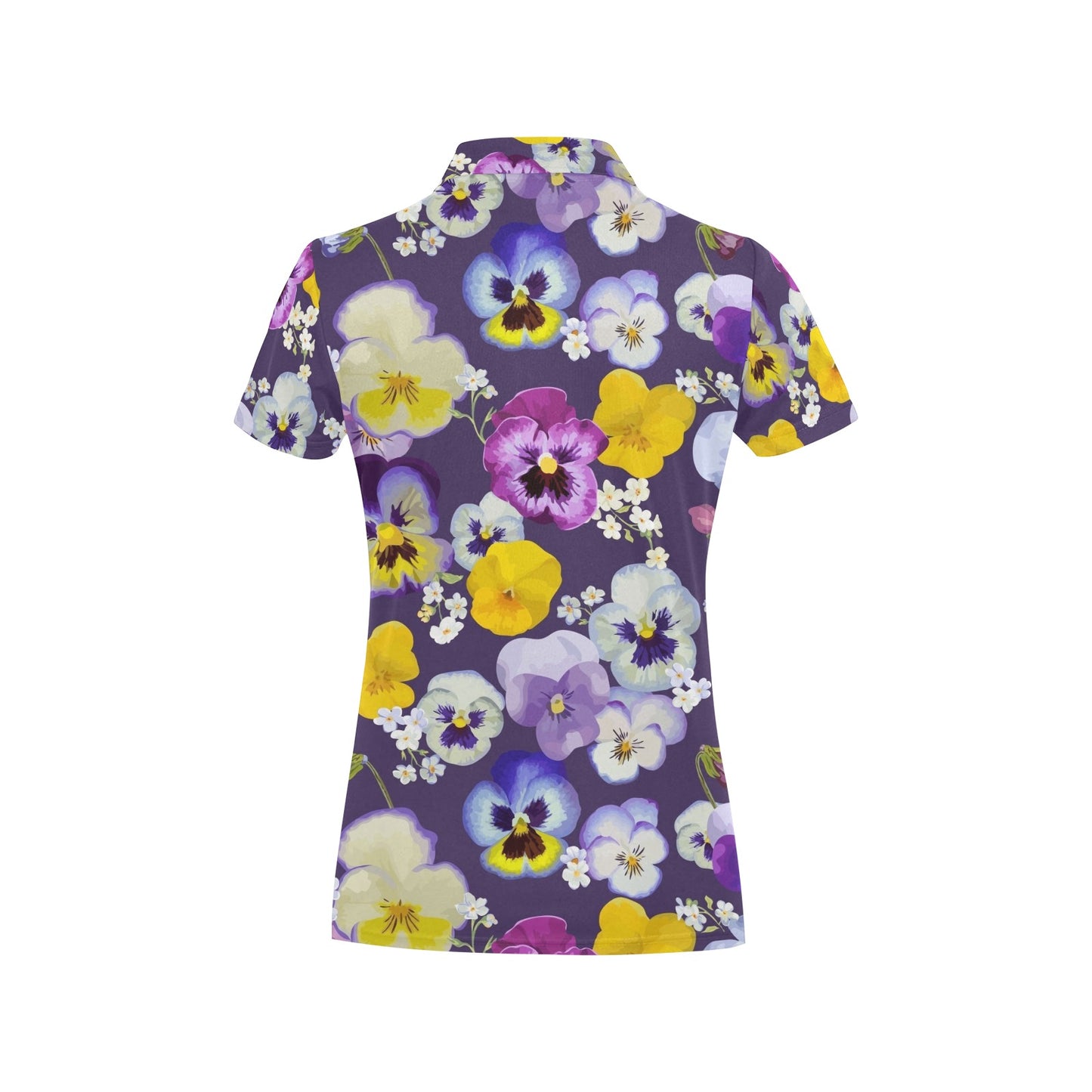 Pansy Pattern Print Design PS02 Women's Polo Shirt