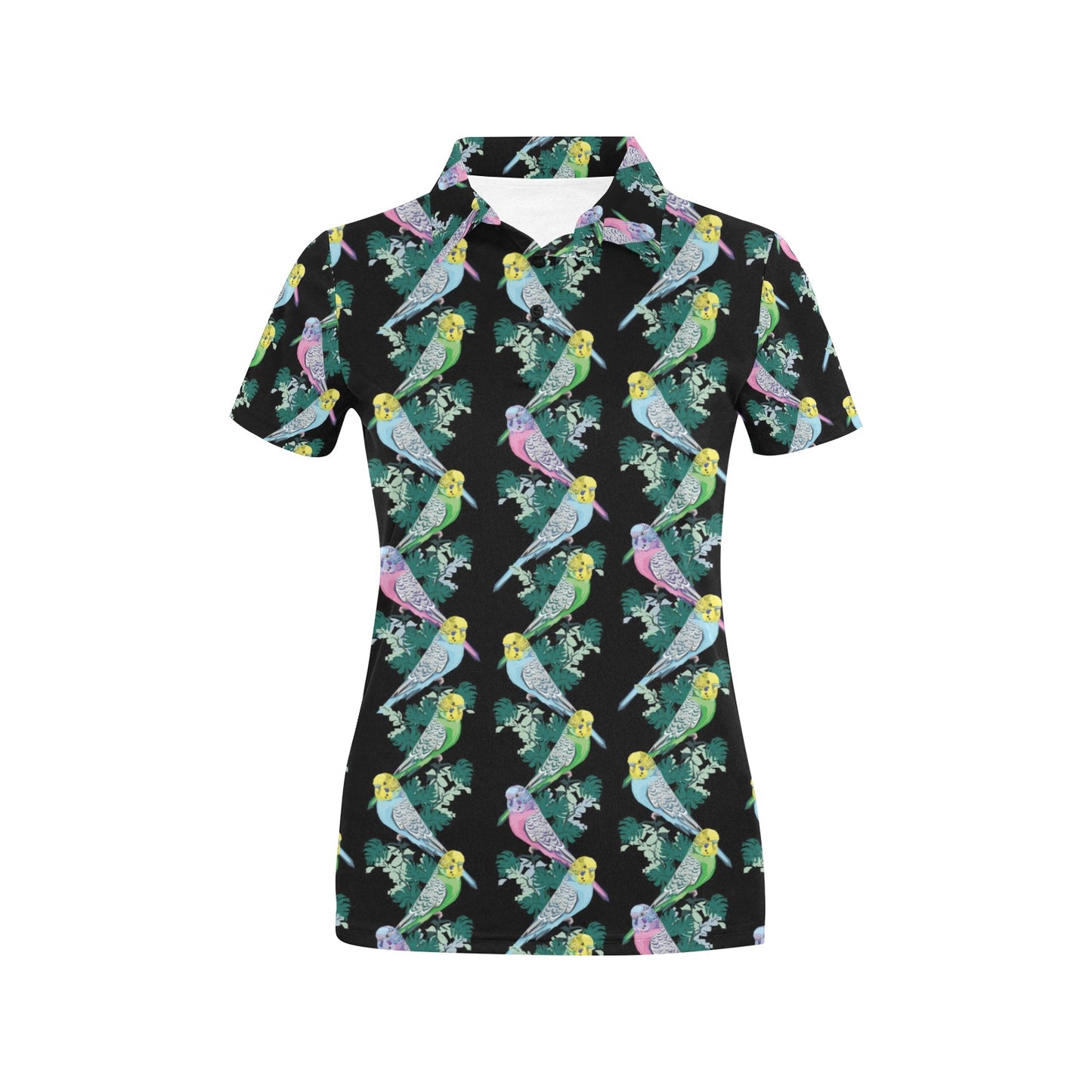 Budgerigar Pattern Print Design 03 Women's Polo Shirt