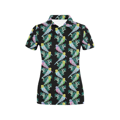 Budgerigar Pattern Print Design 03 Women's Polo Shirt