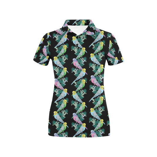 Budgerigar Pattern Print Design 03 Women's Polo Shirt