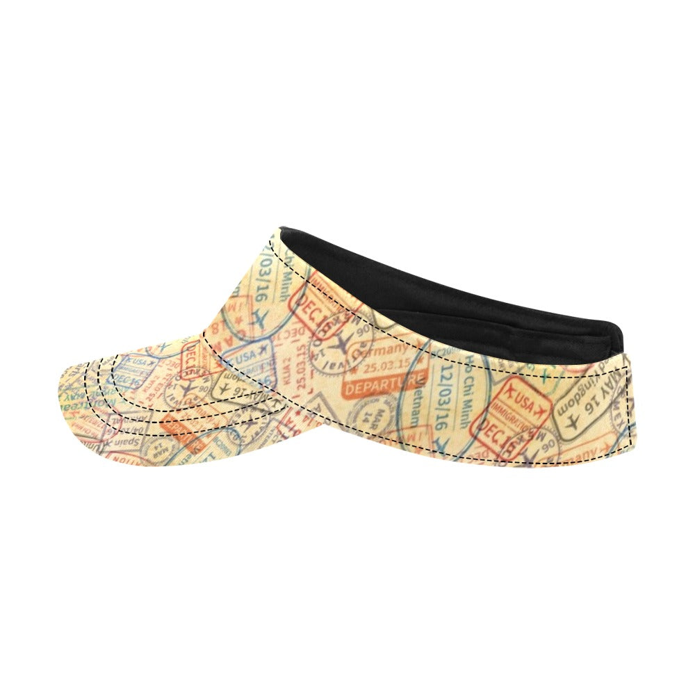 Travel Stamp Print Design LKS302 Unisex Sun Visor