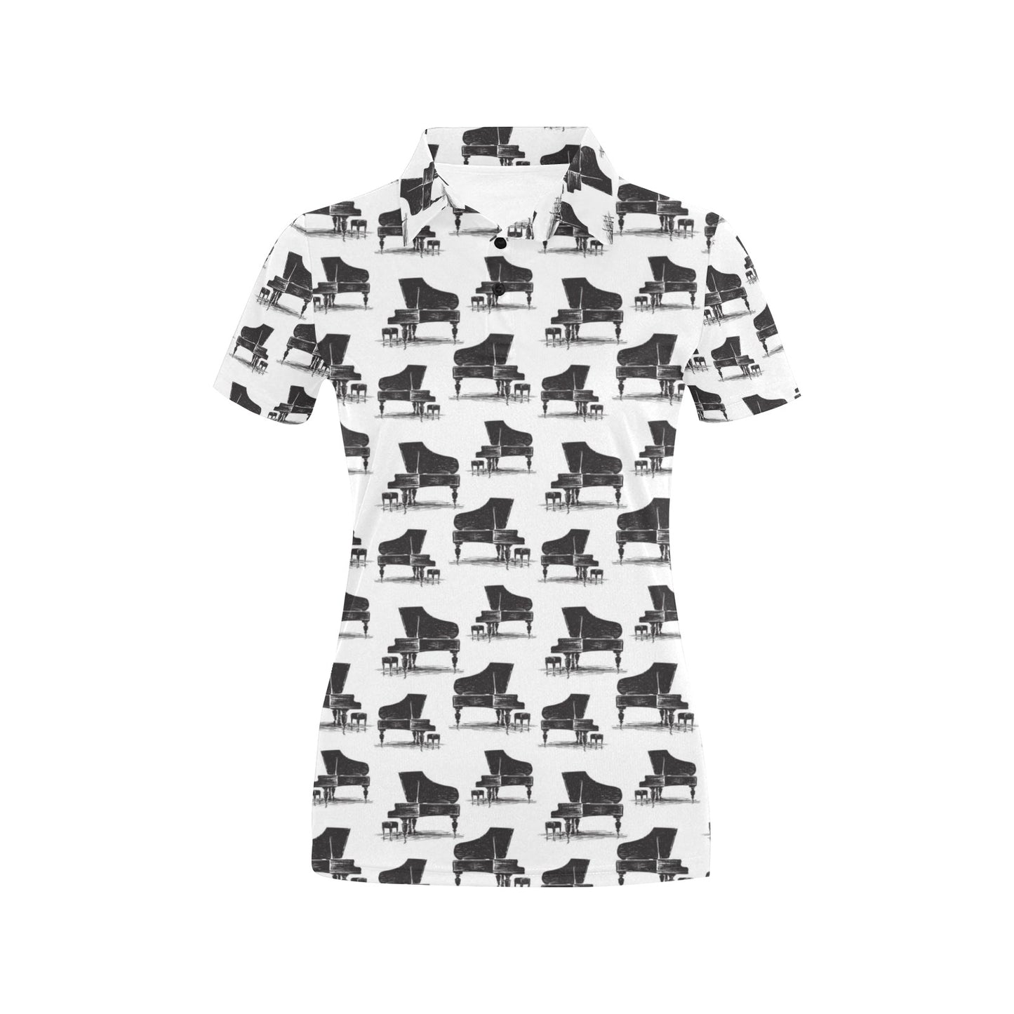 Piano Print Design LKS401 Women's Polo Shirt
