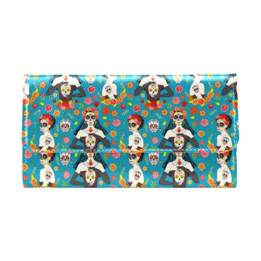 Day of the Dead Old School Girl Design Women's Trifold Wallet