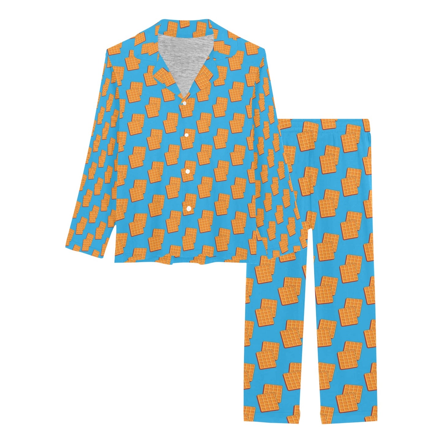 Waffle Print Design LKS304 Women's Long Pajama Set