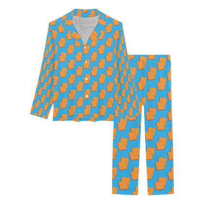 Waffle Print Design LKS304 Women's Long Pajama Set