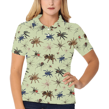 Tarantula Pattern Print Design 02 Women's Polo Shirt