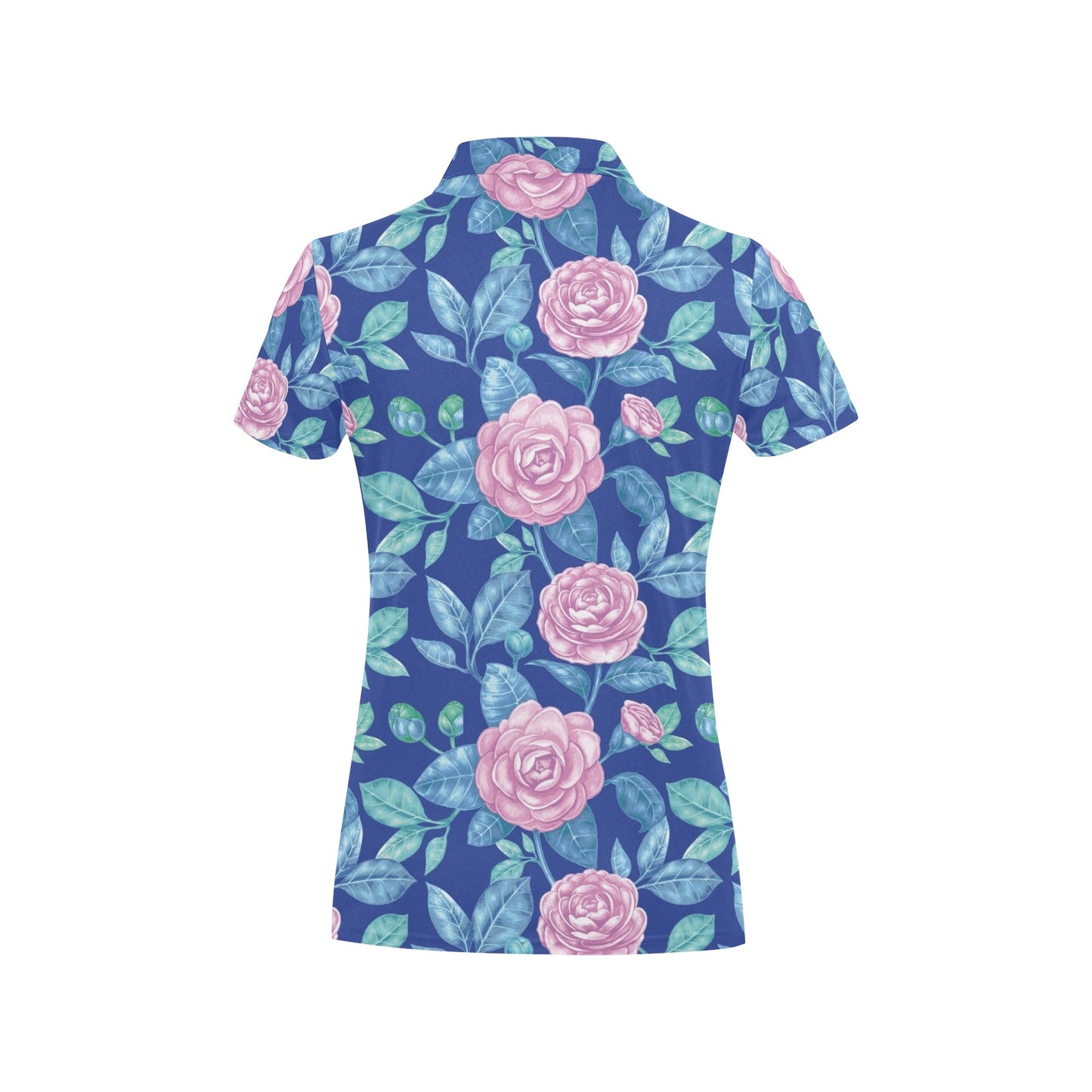 Camellia Pattern Print Design CM05 Women's Polo Shirt