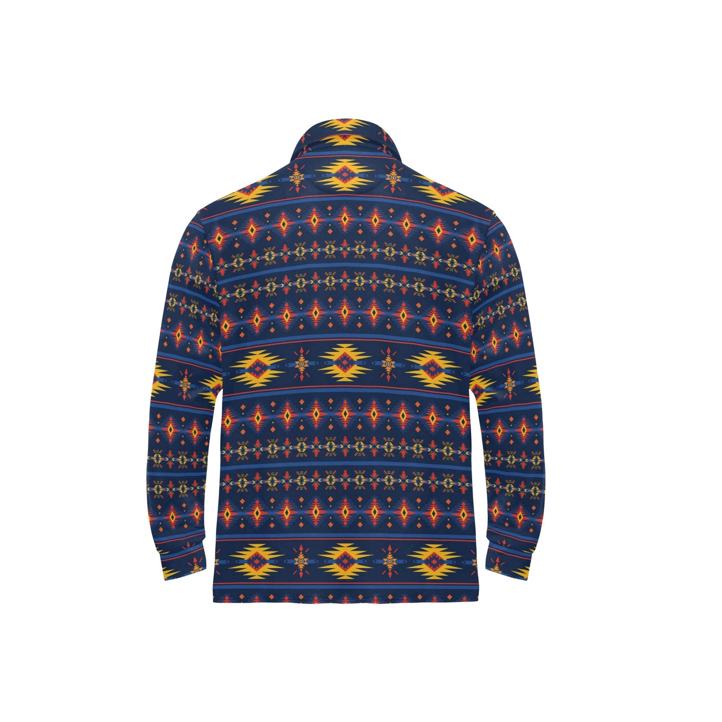 Southwest Pattern Print Design LKS306 Long Sleeve Polo Shirt For Men's