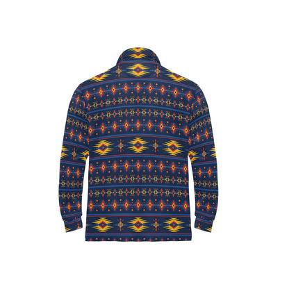 Southwest Pattern Print Design LKS306 Long Sleeve Polo Shirt For Men's
