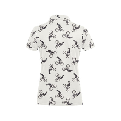 Mountain bike Pattern Print Design 01 Women's Polo Shirt