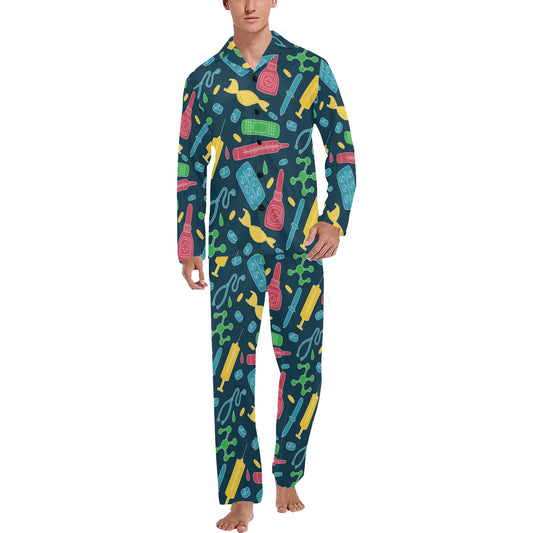 Phlebotomist Pattern Print Design A03 Men's Long Pajama Set