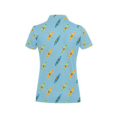 Kayak Pattern Print Design 04 Women's Polo Shirt