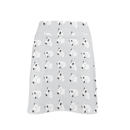 Bull Terrier hand draw Print Pattern 17" Golf & Pickleball Skort with Pockets