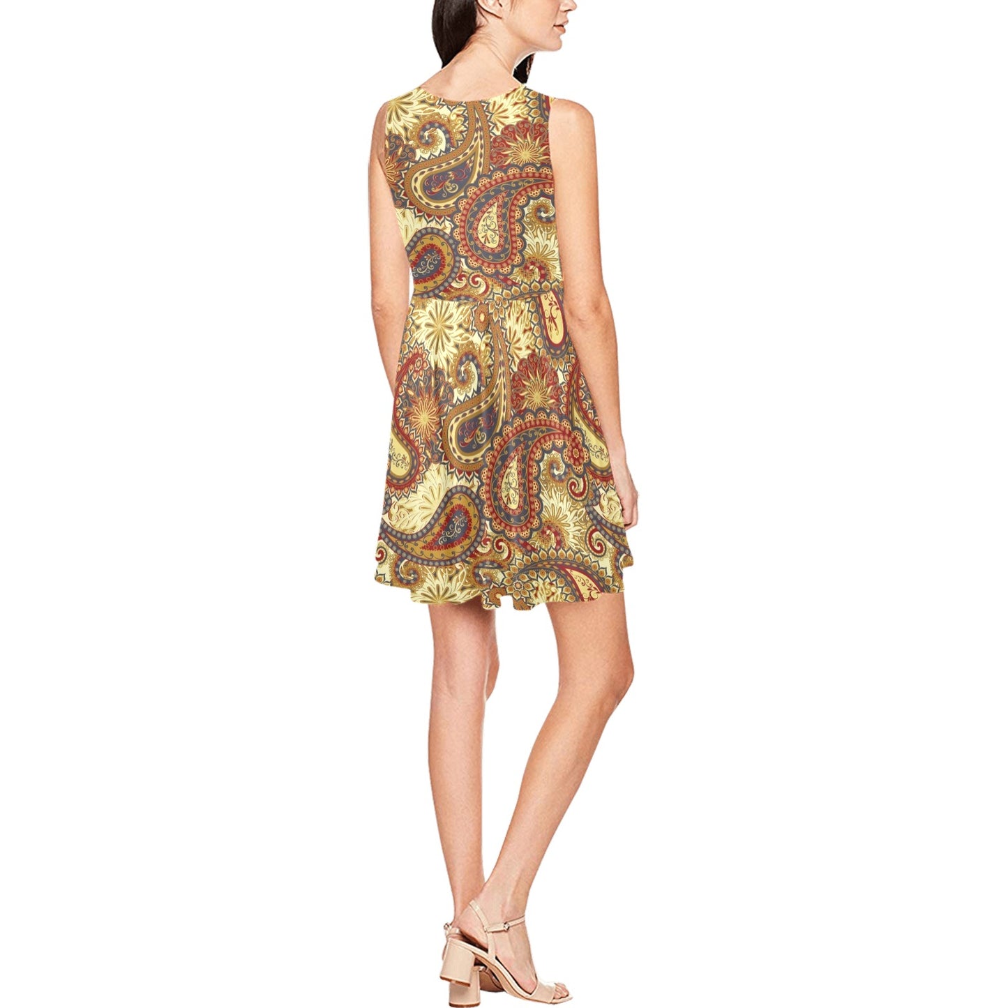 Boho Pattern Print Design 08 Sleeveless Dress