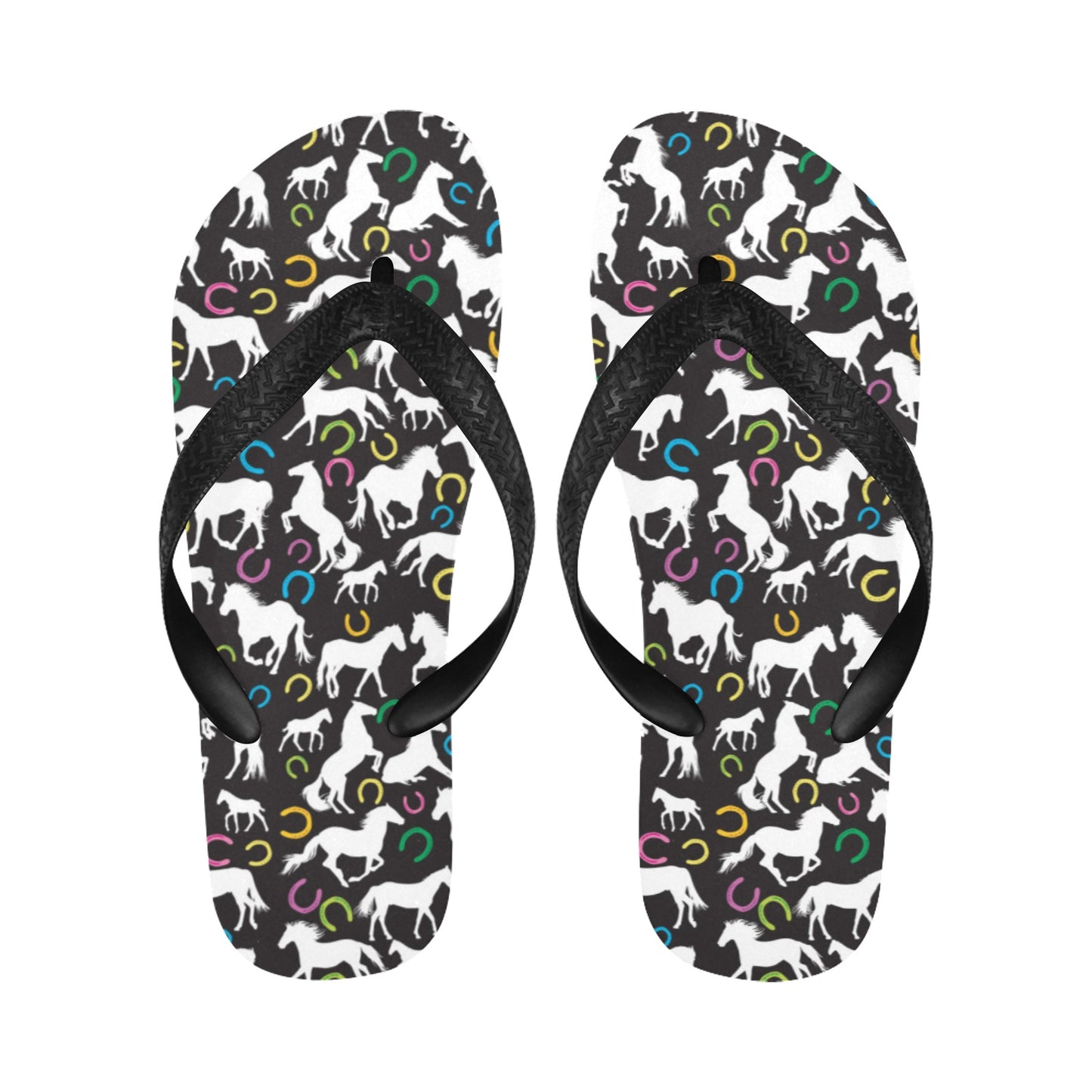 Horse Hoof Colorful Print Design LKS301 Flip Flops