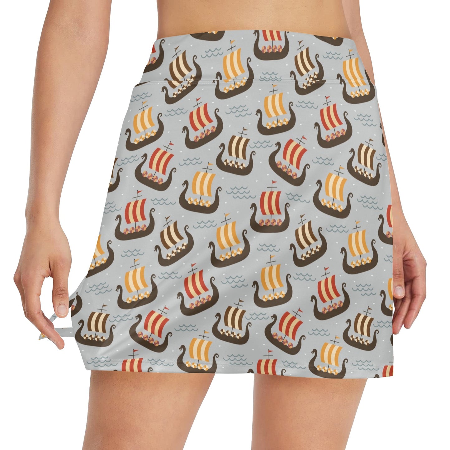 Vikings Print Design LKS308 17" Golf & Pickleball Skort with Pockets