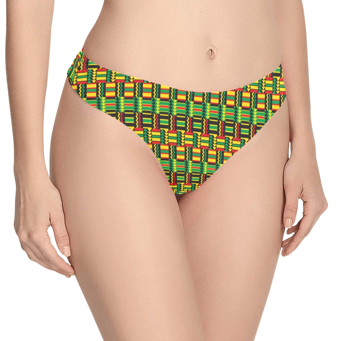 African Zip Zag Print Pattern Women's Thongs