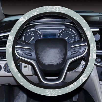 Snowflake Print Design LKS303 Steering Wheel Cover with Elastic Edge