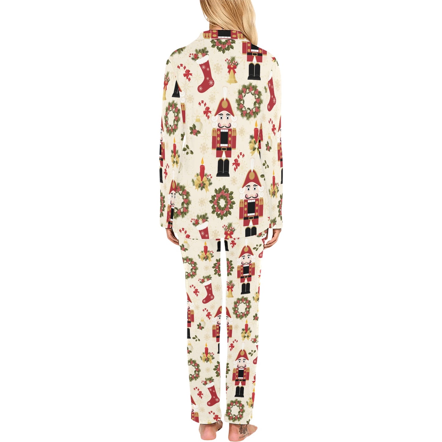 Nutcracker Pattern Print Design A01 Women's Long Pajama Set