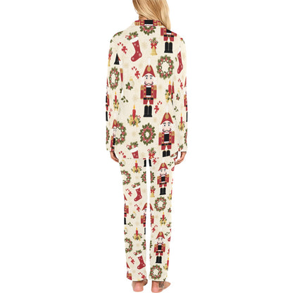Nutcracker Pattern Print Design A01 Women's Long Pajama Set