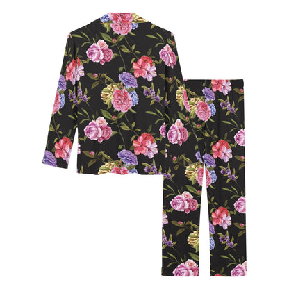 Carnations Pattern Print Design CN05 Women's Long Pajama Set